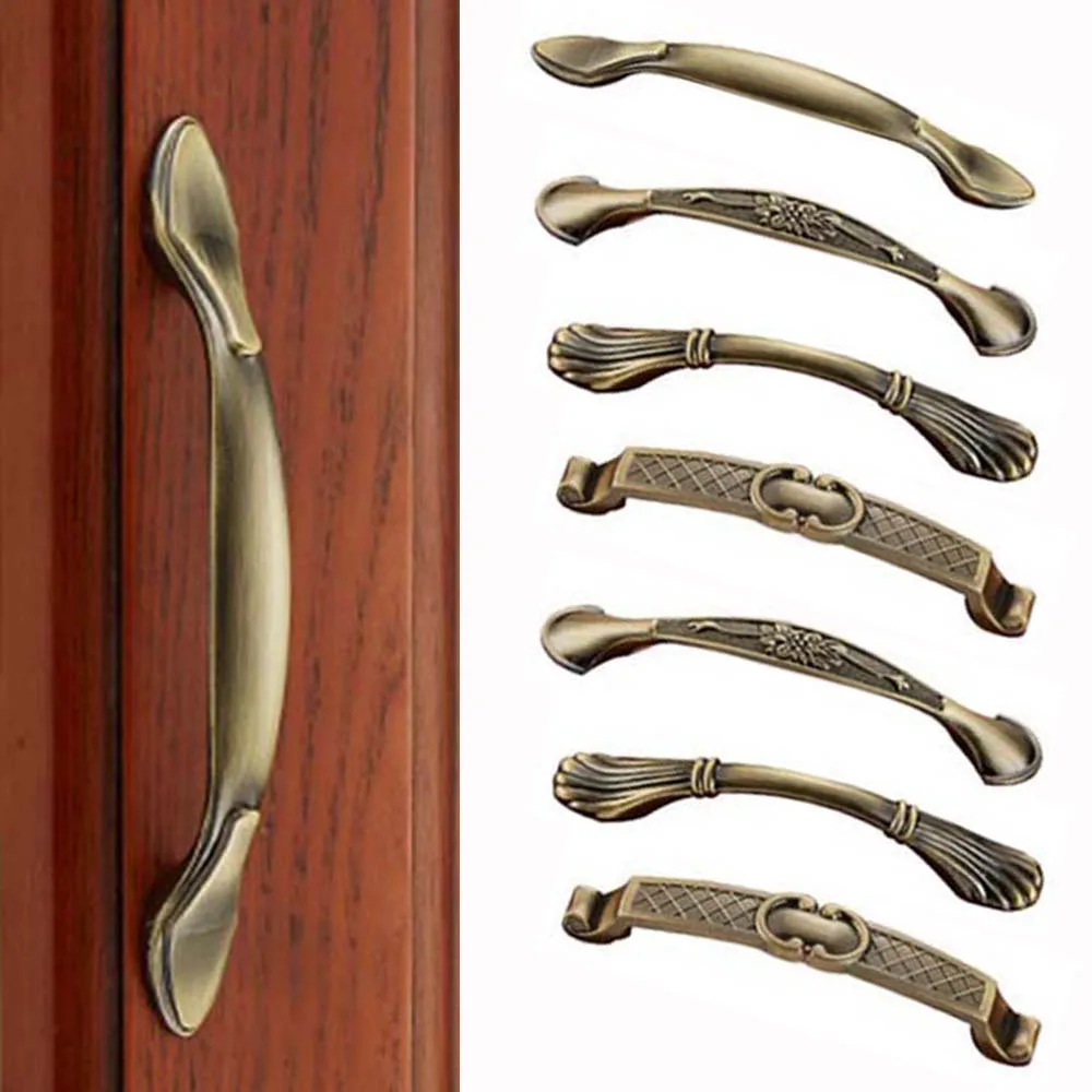 Vintage Bronze Wardrobe Dresser Cabinet Pull handles Drawer Handles Door Knobs Furniture Hardware