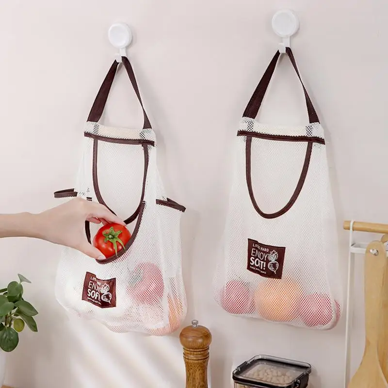 Multi-Layer Kitchen Hanging Mesh Bag For Garlic Onion Ginger Potato Corner Fruit Vegetable Storage Net Bag Kitchen Accessories