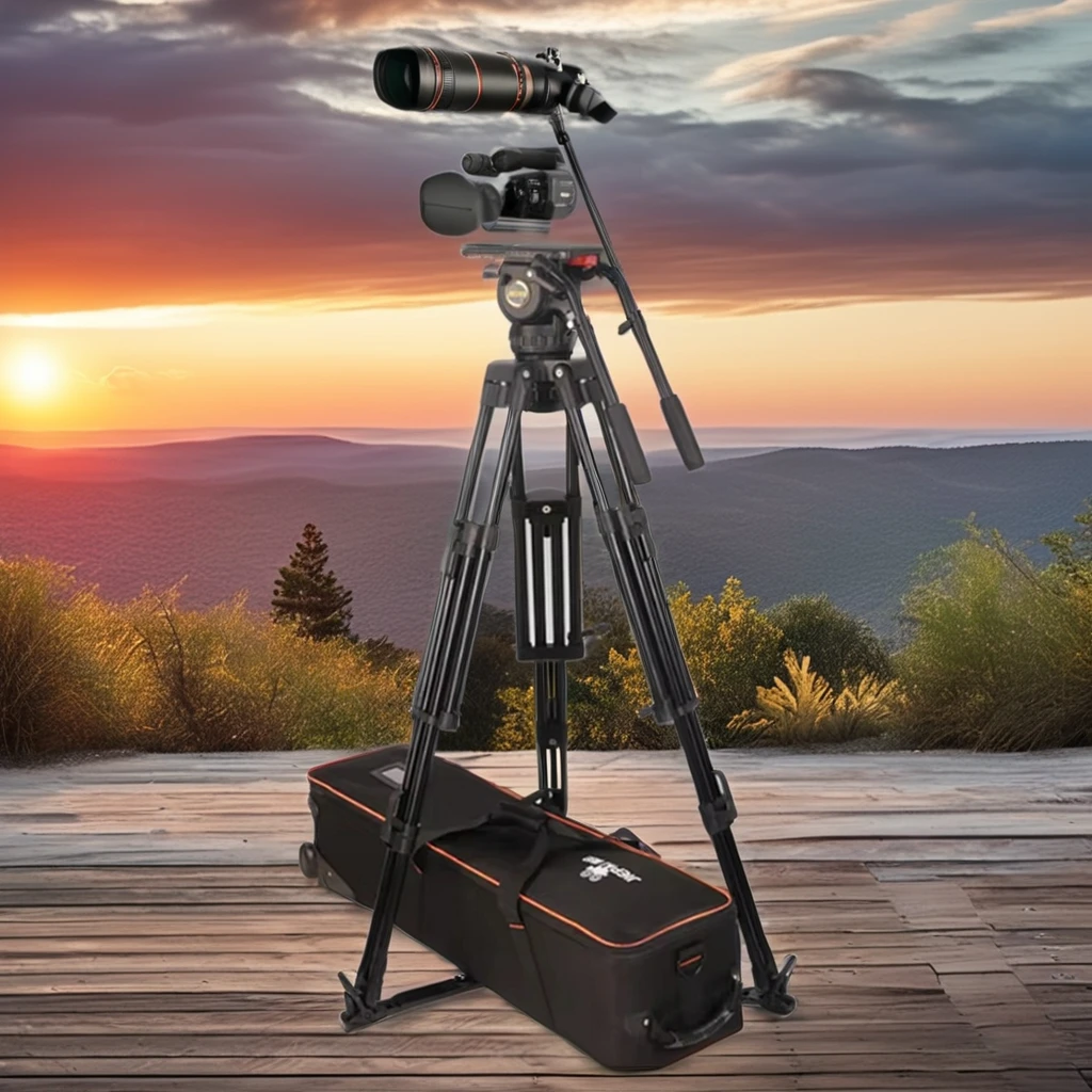 Factory Jiepai V20 Professional Broadcast CCTV Heavy Duty Video Camera Aluminum Tripod for 30KG Camcorder
