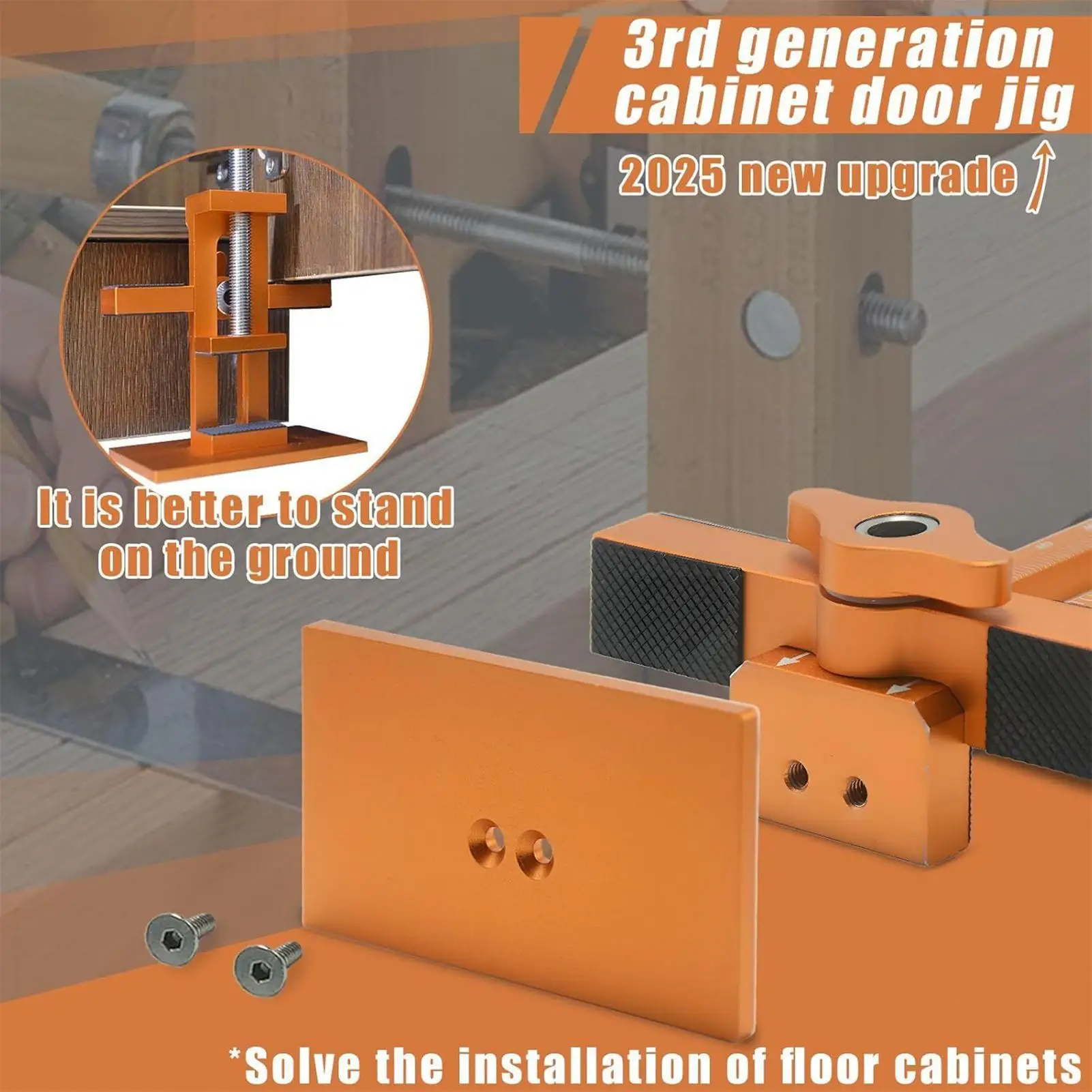 Cabinet Door Installer Tool Adjustable Cabinet Door Positioning Aid Multi-Purpose Power Tool Accessory Jig For Hotel Rental