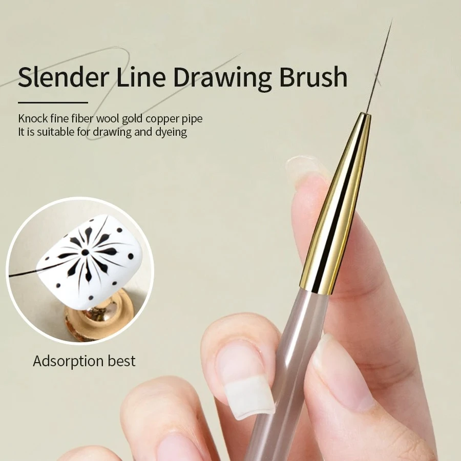 1pc/2pc Nail Art Liner Brushes French Stripe Nail Line Painting Pen Slender Long Line Drawing Brush UV Gel DIY Manicure Tool