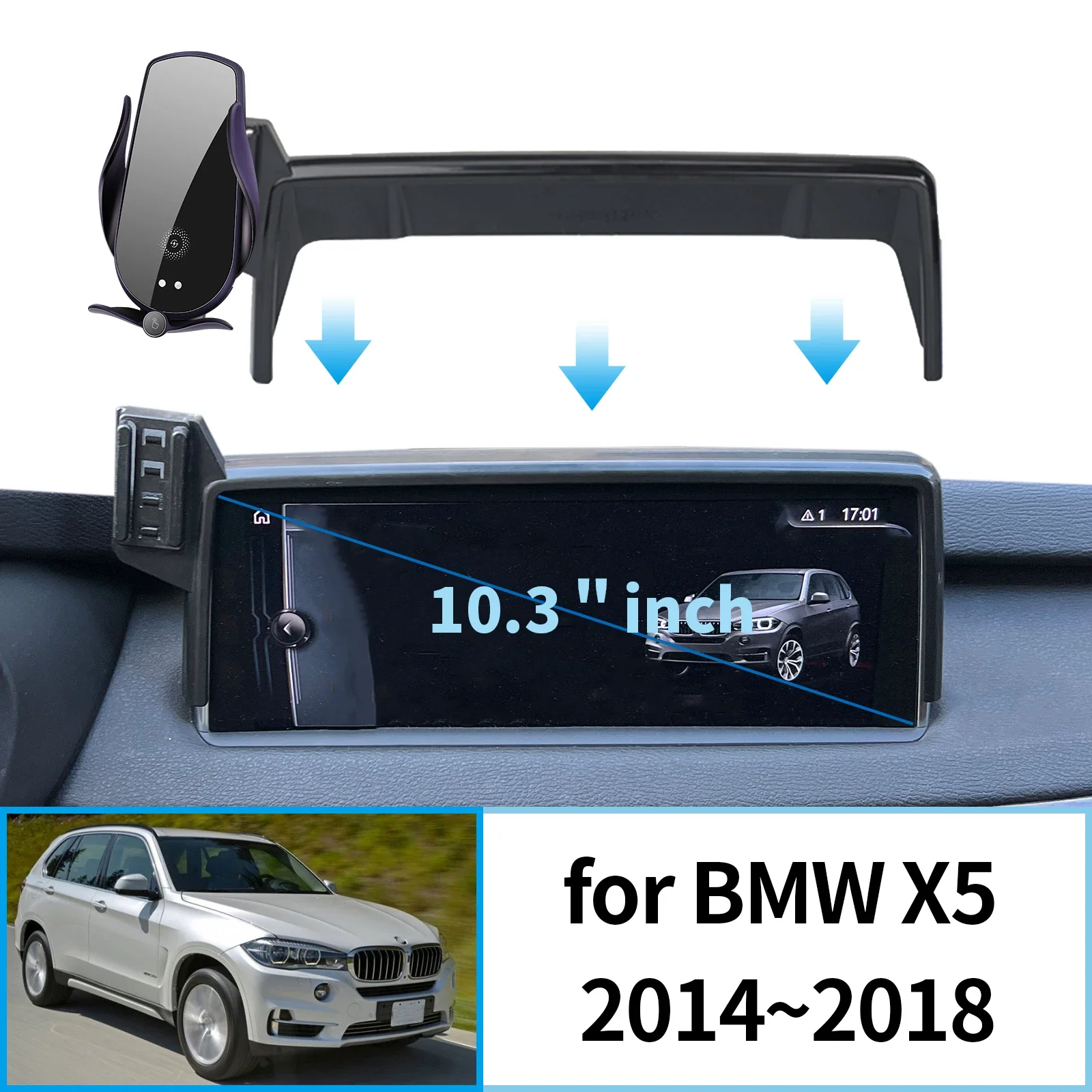 for BMW X5 2014~2018 F15 (10.3in) Car Mobile Phone Holder Accessories  GPS Bracket Navigation Stand Auto