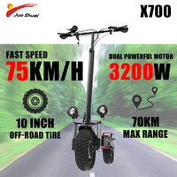 X700 Max Speed 75KM/H Electric Scooter 3200W Dual Motor Electric Scooter 10 Inch Off-Road Tire 45° Climbing Angle Disc Brake