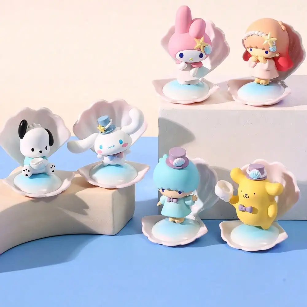 

Sanrio Sea Holiday Figure Blind Box 1*Random Cinnamoroll My Melody Pochacco Anime Surprise Box Cute Collection Desktop Toy Gift