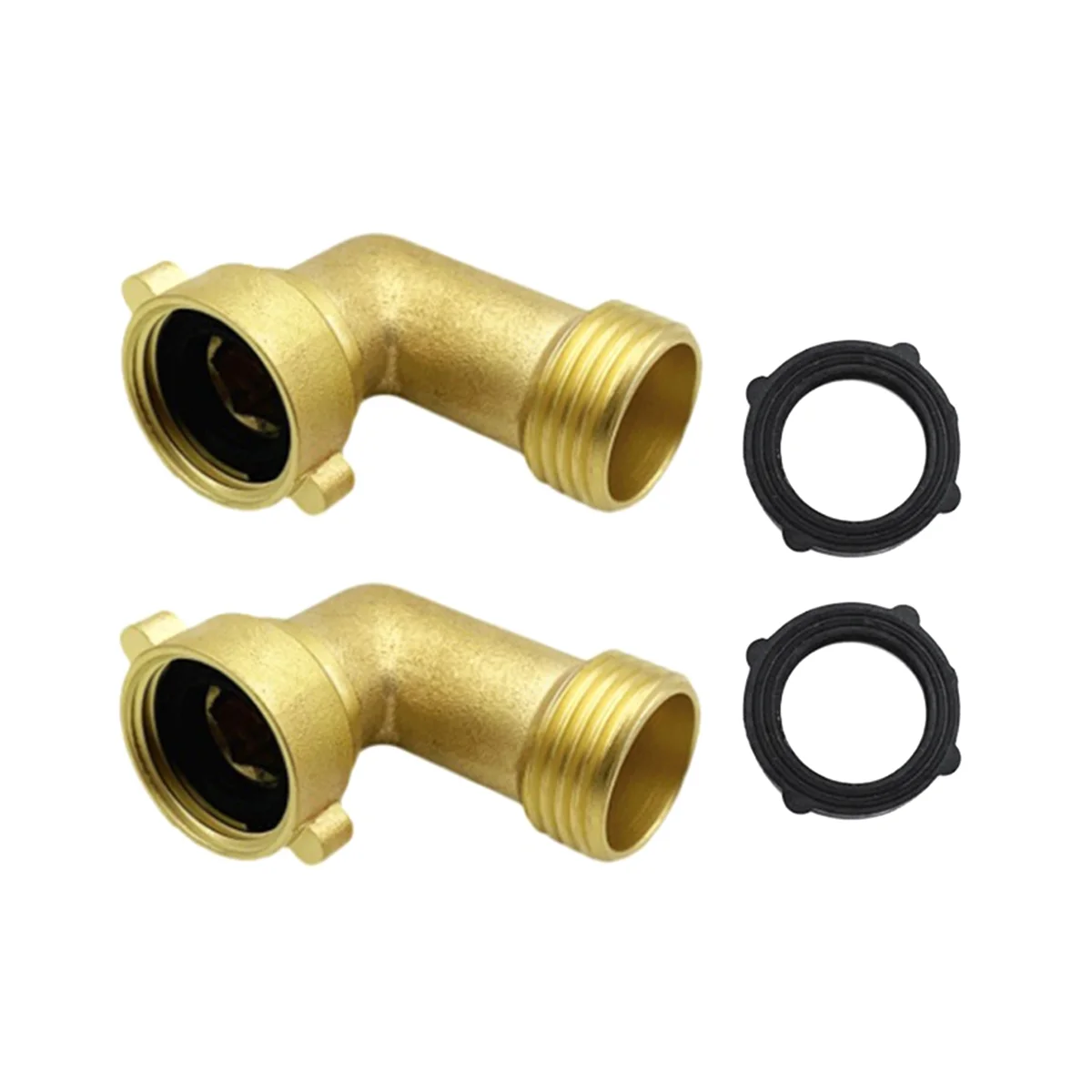 

2Pcs 45 Degree Garden Hose Elbow Fitting 2Pk with 2 Washers - Outdoor Faucet Extender, Hose Connector Spigot Extender