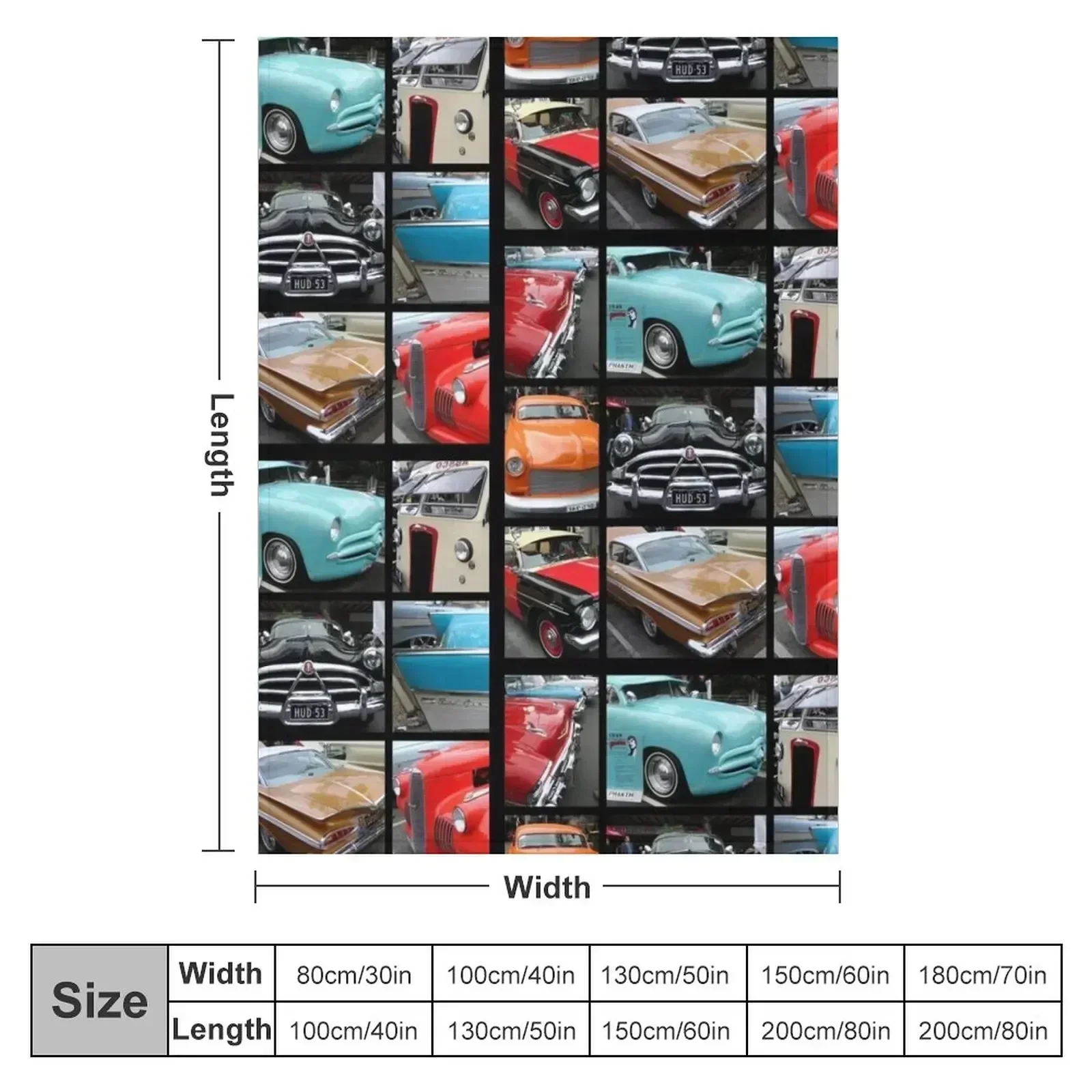 Vintage car collage Throw Blanket Soft Plush Plaid Thin Summer Beddings Heavy Flannel heavy to sleep Blankets