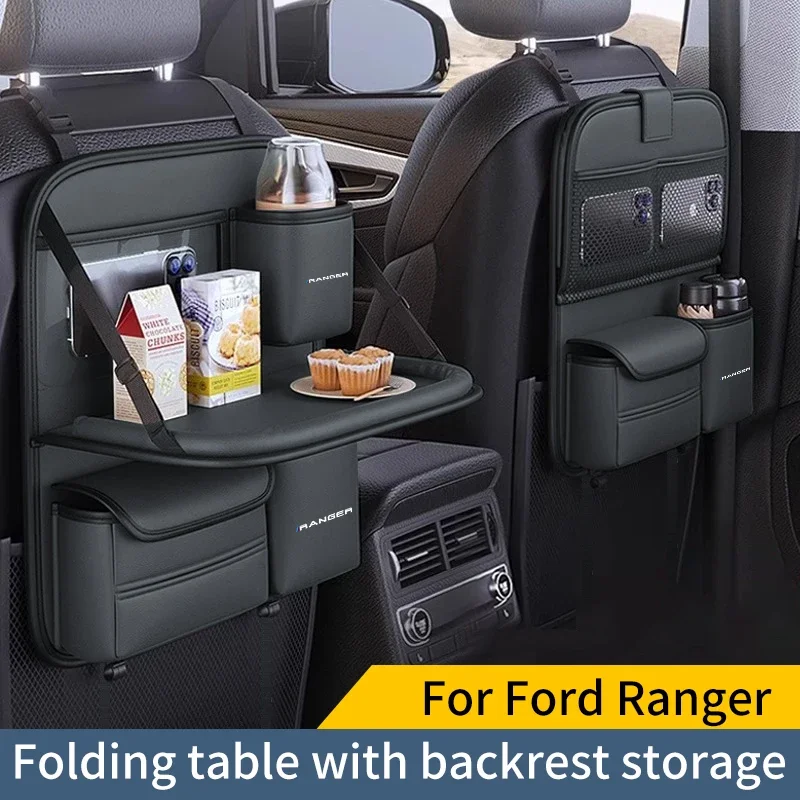 For Ford Ranger T9 Rapotr Car Seat Back Storage Small Table Board Car Storage Bag Multifunctional Storage Bag Tissue Box