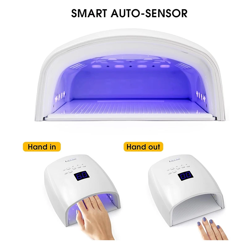 Lâmpada recarregável UV LED, Secador de unhas profissional para gel polonês com base de metal, Ferramentas de manicure para casa e salão, 48W