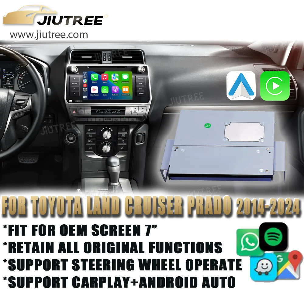 Linux System For Toyota Land CruiserPrado 2014-2024 Wireless Apple CarPlay Android Auto Stereo Upgrade Oem screen Retrofit