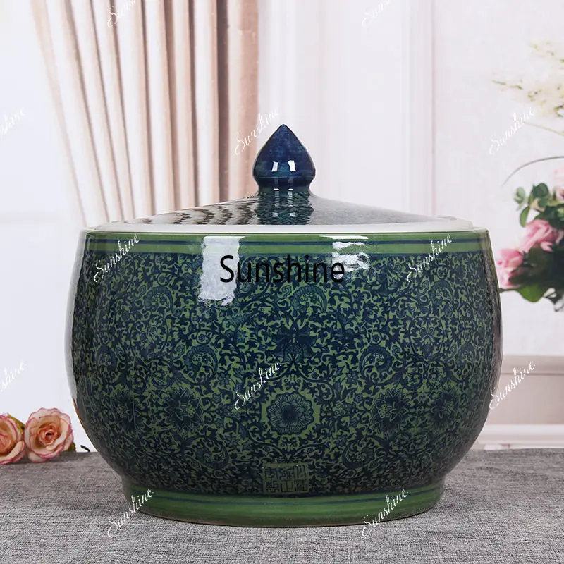 Ceramic rice storage box moisture-proof 20kg15kg 50kg sealed water tank with lid