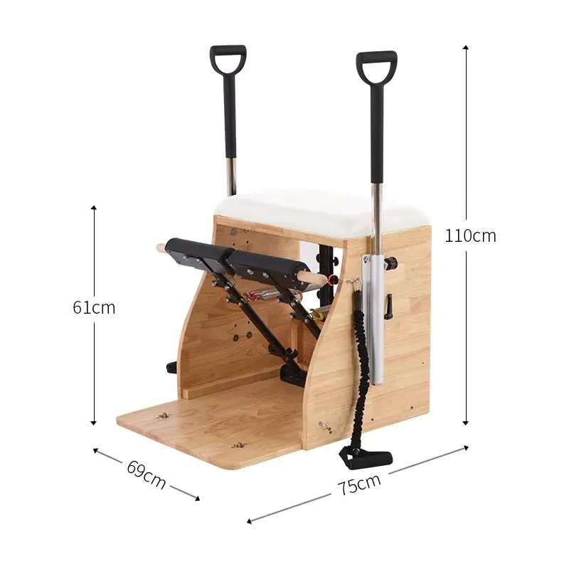 

Premium Quality Healthy Pilates Reformer, YTYIN Wooden Machine with Steady Step Chair for Home Gym