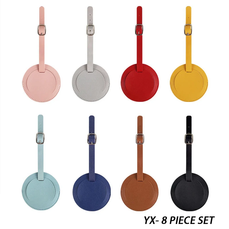 

Stylish Round PU Luggage Tag for Air Travel – Easy Baggage Identification, Chic Aesthetic & Writeable ID Slot (Fits Suitcases)
