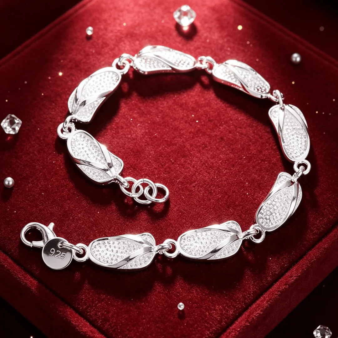 Fashion kpop 925 Sterling Silver Custom Slippers Bracelets for Women streetwear Jewelry Wedding Engagement Party Birthday Gifts
