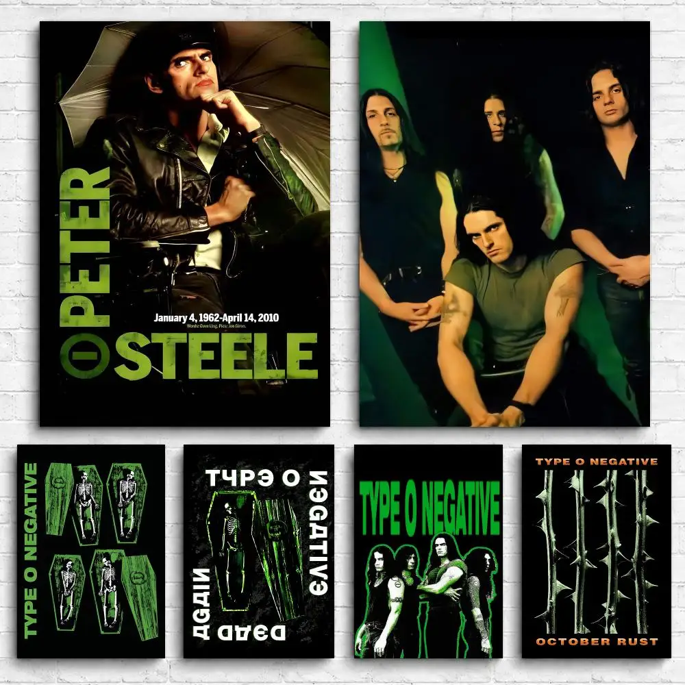 Rock Band T-Type O N-Negative Framed Wall Painting Ready to Hang Canvas Poster for Bedroom Living Room Hallway Home Decor Gift