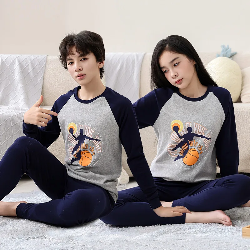 8 10 12 14 15 16 Yrs Boys Pajamas Baby Winter Bed Set Sleepwear Children's Clothing Girls Cartoon Pijamas Loungewear Kids Pijama