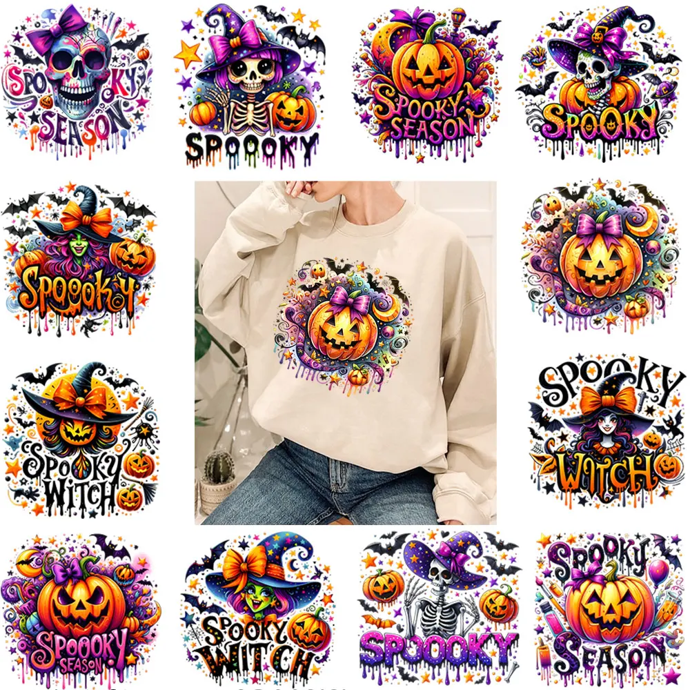 

Pumpkin Blessed Print Patches For T-Shirts Jacket Jesus Fall Cute Cross Theme Custom Design Heat Transfer DIY Sticker DTF