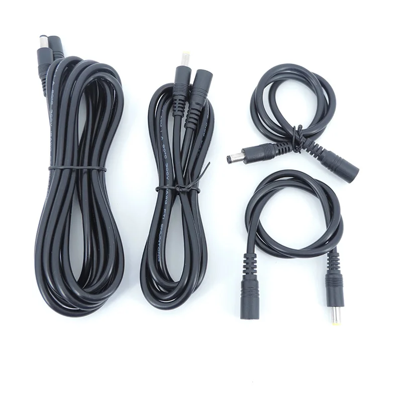 DC macho a hembra fuente de alimentación conector de extensión Cable enchufe Cable adaptador para tira de led cámara 5,5X2,1mm 2,5mm 12v 18awg L