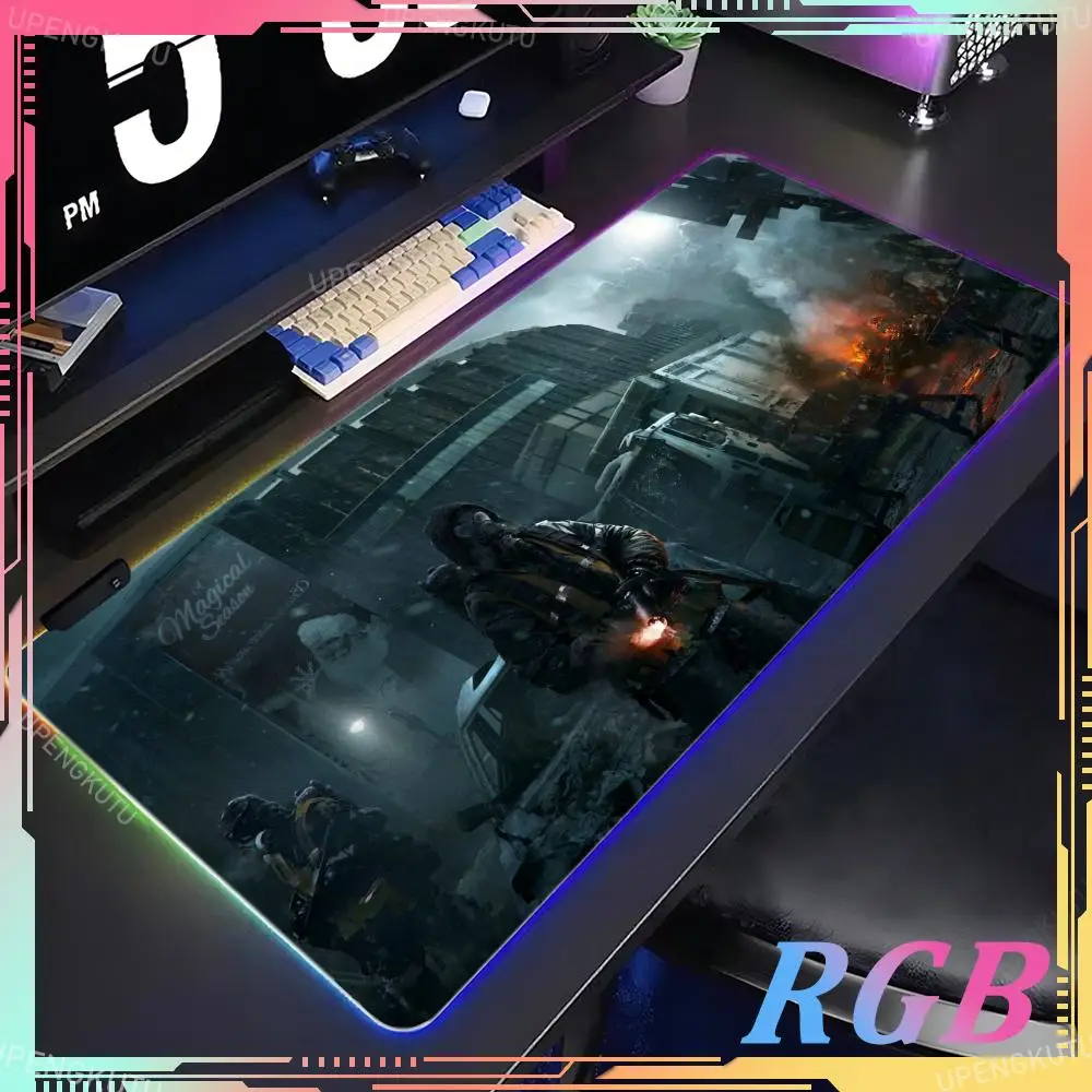 Luminous desk pad Cute desk pad 1000x500x4mm Mouse Pad RGB Game console mechanical T_tom_Clancys_The_Division