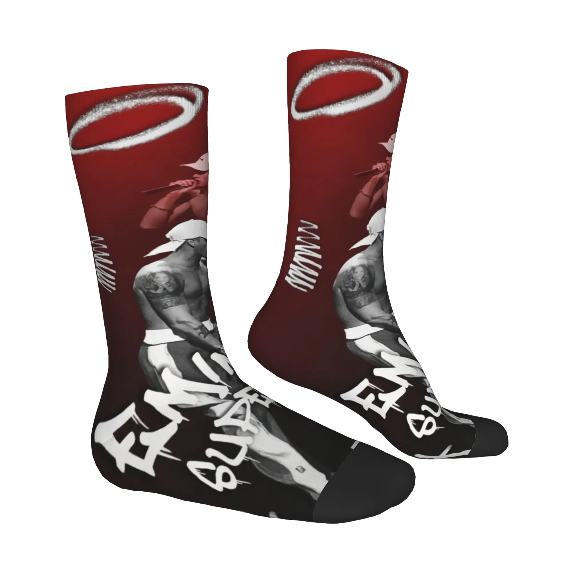Kawaii Men's Eminems Pop Music  Dress Socks Unisex Comfortable Warm 3D Printed American Hip Hop Rapper   Crew Socks
