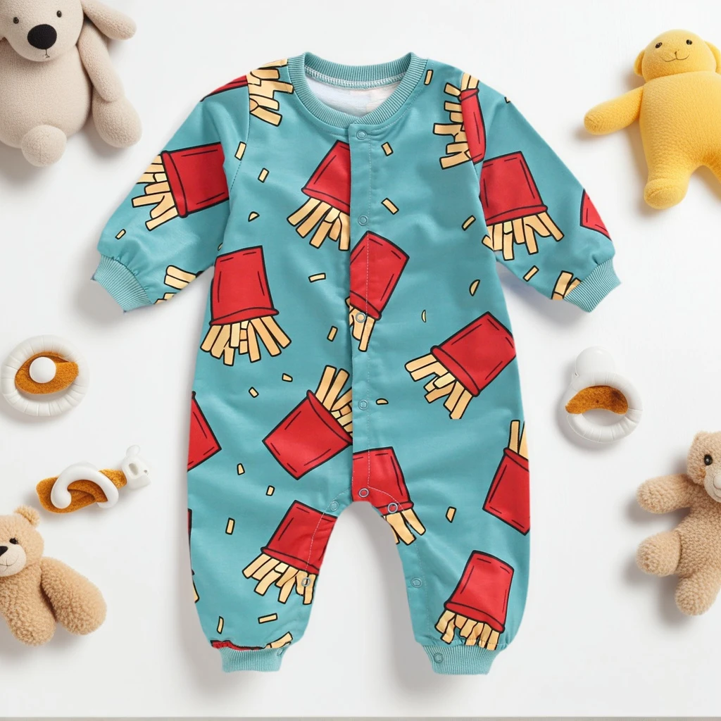 Toddler  Autumn Long Sleeve Baby Rompers Clothing Printing Jumpsuits Cute Printing Infants