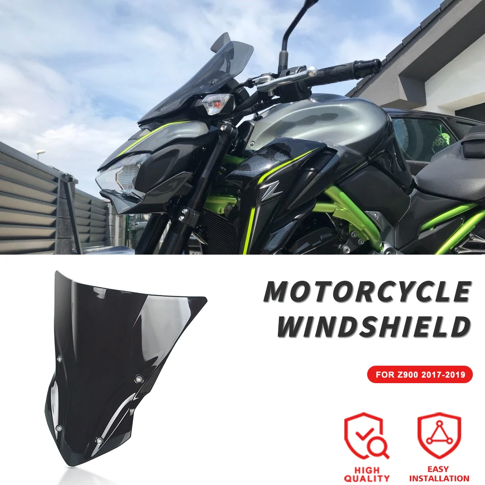

For Kawasaki z900 Motorcycl Windshield Spoiler WindScreen Screen Air Wind Deflector Black z 900 2017 2018 2019 Accessories