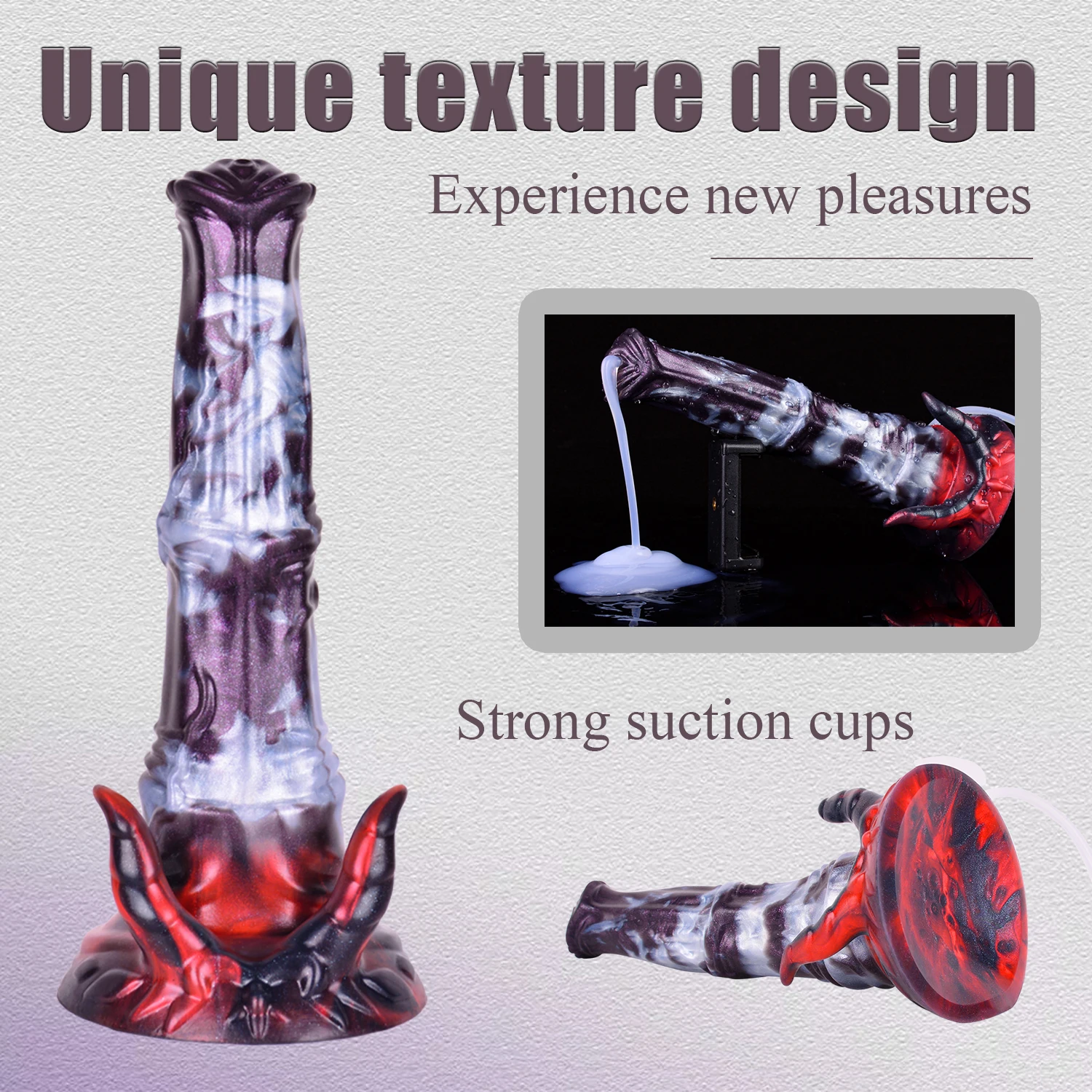 NYOTA Silicone Squirting Horse Penis Fantasy Animal Dildo Vaginal Stimulator Anal Plug Adult Sex Toys For Women Men Couples