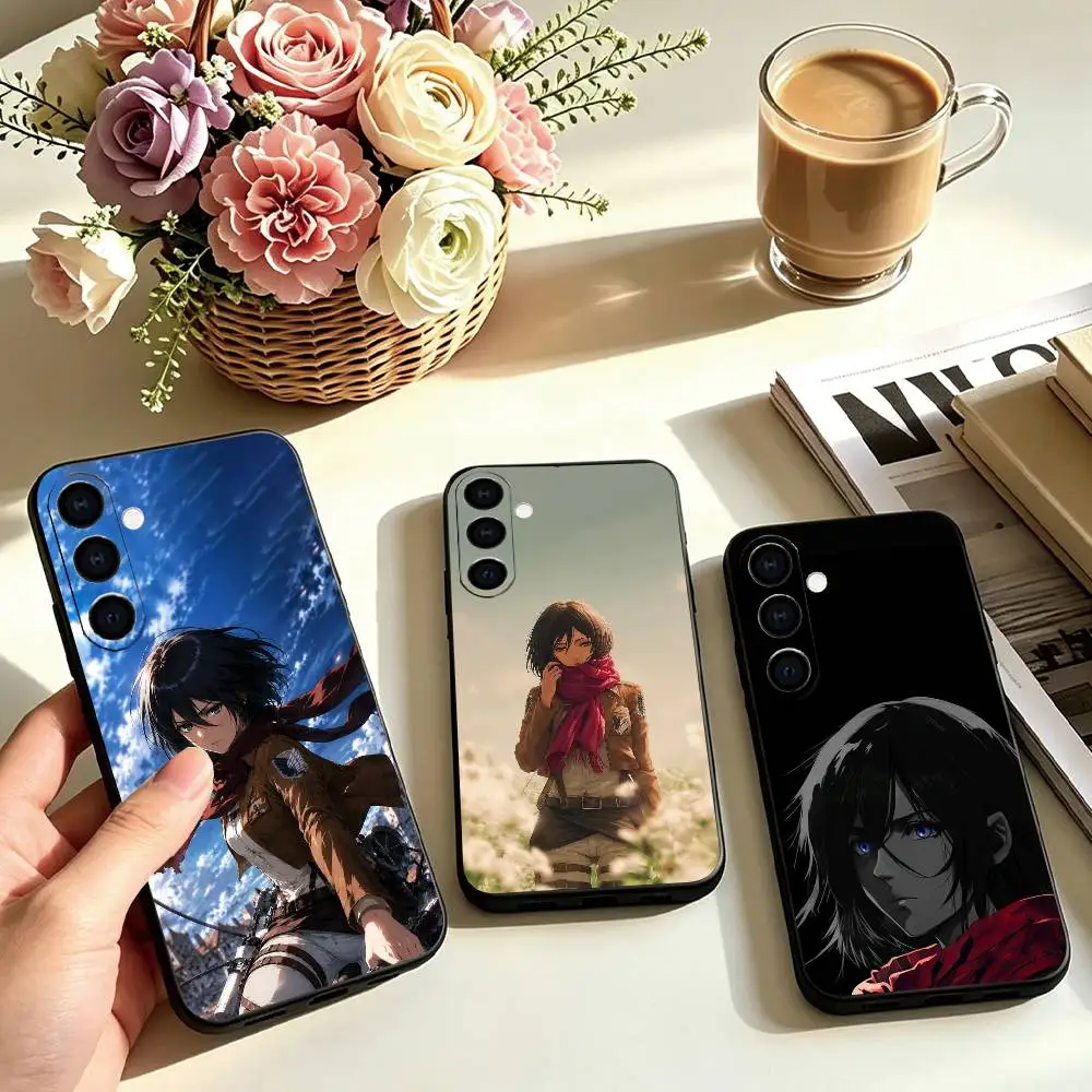 Attack on Titan Mikasa Ackerman  Phone Case Black Silicone Soft For Samsung Galaxy A73,A72,A71,A70,A53,A52,A51