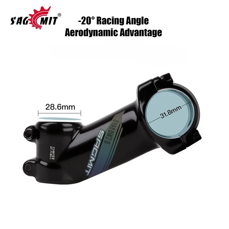 

SAGMIT MTB Bike Stem Ultralight Aluminum Alloy 20 Degree 80mm Handlebar Stem for XC/Trai Riding Mountain Bicycle Accessories