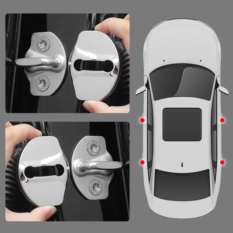 Car Styling  For Tesla model 3 model X Y Auto Door Lock Cover Auto Emblems Case Protection Accessories