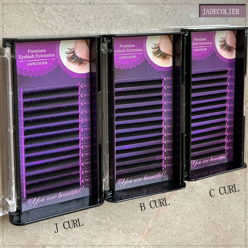 JADECOLIER 1 plateau haute qualité court J/ B/ C Curl sous Extensions de cils 5/6/7mm longueur mixte naturel longs cils inférieurs