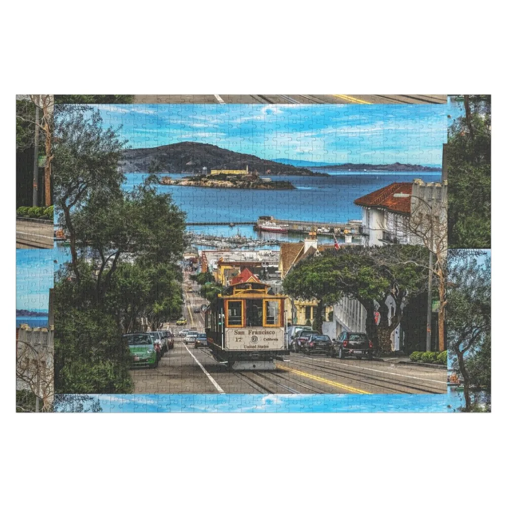 

San Francisco, California - Iconic Cable Car and Alcatraz Island Jigsaw Puzzle Customized Toys For Kids Woods For Adults Puzzle