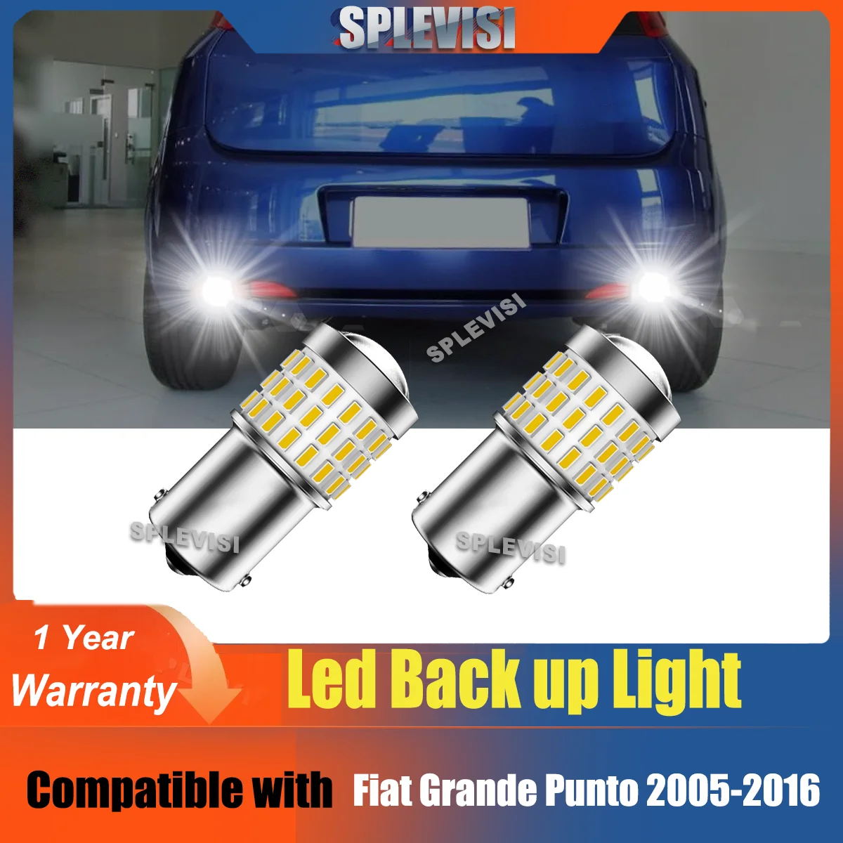 2pcs 1156 6000K White LED Back Up Reverse Lights IP68 DC 12V Replace Kit For Fiat 500 500C 500X Bravo Croma Ducato Panda Punto