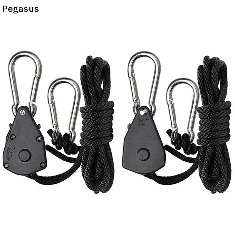 [S]Adjustable Rope Hanger with Pulley Ratchets 1 8 Inch Tie Down Strap for Kayak Quick Securement Outdoor Camping Canoe Storage