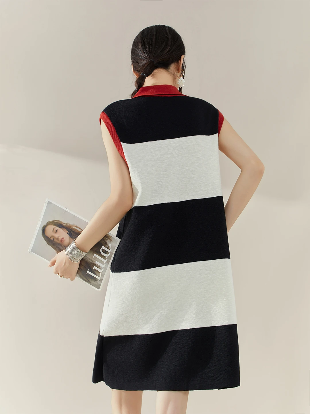 الفرنسية الأنيقة أزياء الرجعية الربط التلبيب المطرزة محبوك فساتين فضفاضة مستقيم أكمام تانك فستان قصير المرأة الصيف