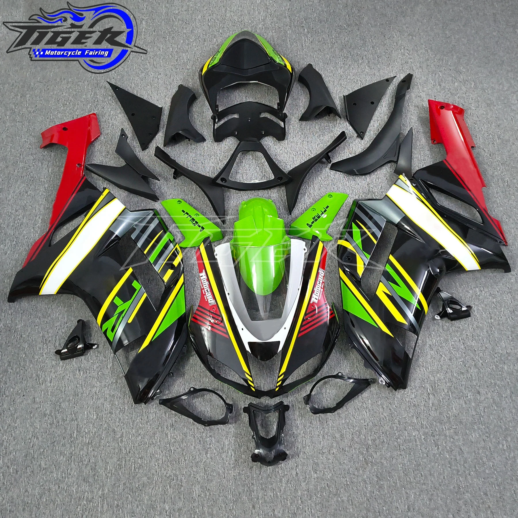 Motorcycle Fairing kit for KAWASAKI Ninja ZX6R 07 08 ZX6R 636 2007 2008 green black ABS Plastic Fairings set +7 gifts SC10