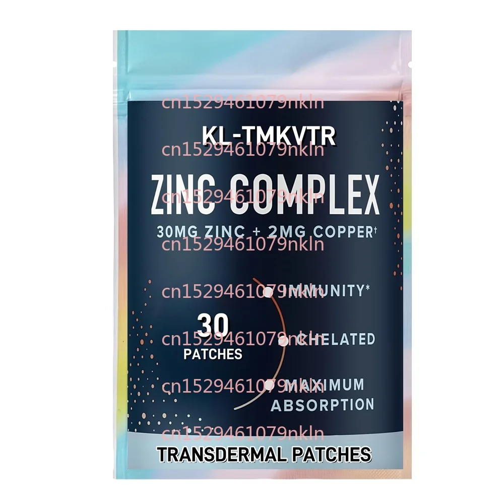 30 Patches Zinc Bisglycinate & Orotate Transdermal Patches with Chelated Copper Vitamin B6 for Immune & Acne Support