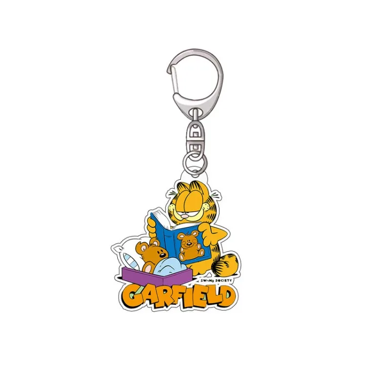 8pcs/set hot New Cute Cartoon Garfields Surrounding Acrylic Keychain Cute Cartoon Gift Small Gift Decoration Emoji Pack view 4