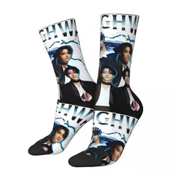 Crazy compression Seonghwa 90S Sock for Men Harajuku ATEEZ Seamless Pattern Crew Sock Novelty