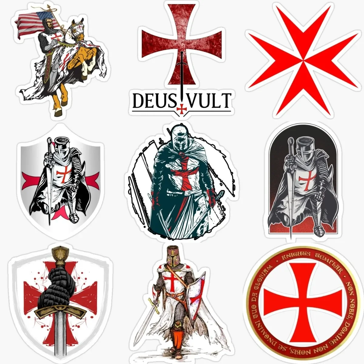 

Cross Shield Knight Templar Crusader Holy Knight PVC Sticker for Decorate Camper Car Window Truck Bicycle Room Decal Accessories