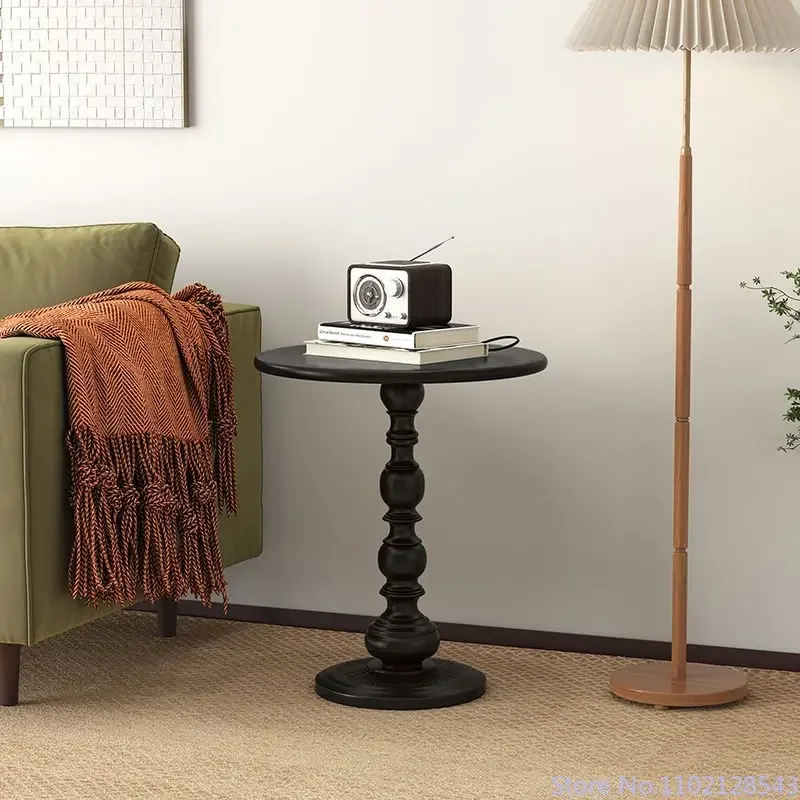 Nordic Iron Small Round Table Retro Living Room Coffee Table Creative Mobile Sofa Bedside Mini Table Bedroom Household Furniture