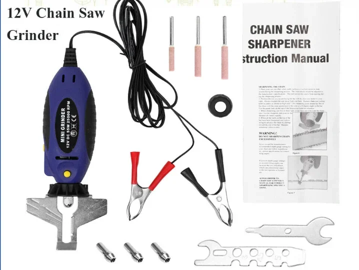 Mini 12V Electric Chain Grinder  Saw Steam Grinding Head