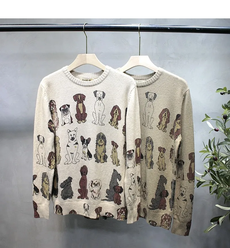 

Высококачественный круглый вязаный свитер New ex Thi Winter Faion Ci Sle Long Sve Свободный крой пуловер с круглым вырезом