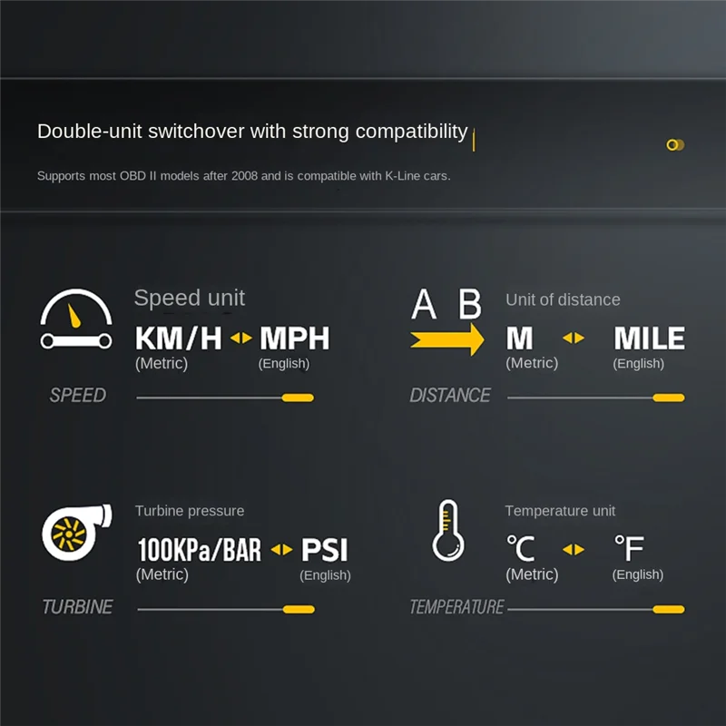 1 قطعة S100 شاشة مزدوجة HUD شاشة عرض علوية Obd متعددة الوظائف أداة السيارة السوداء نقل مراقبة درجة حرارة الزيت
