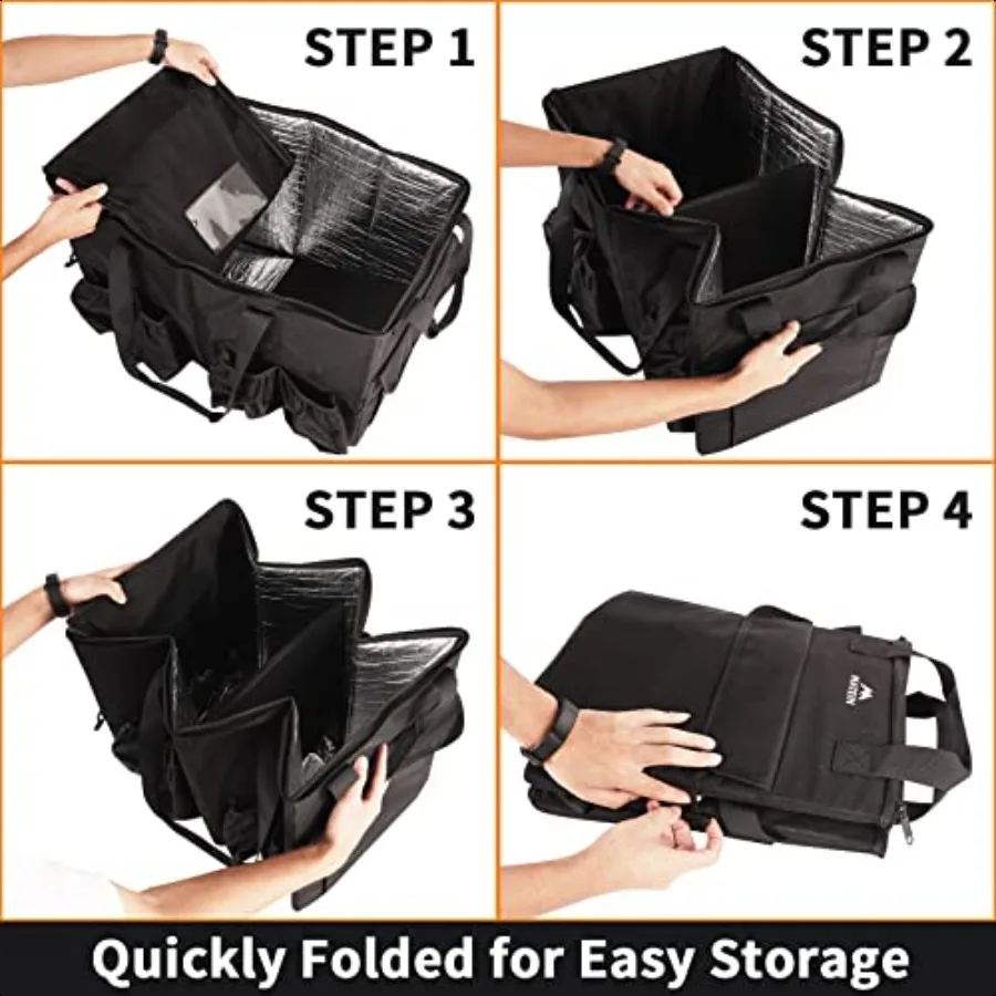 마테인 음식 배달 가방 XXL 23x14x15인치 블랙