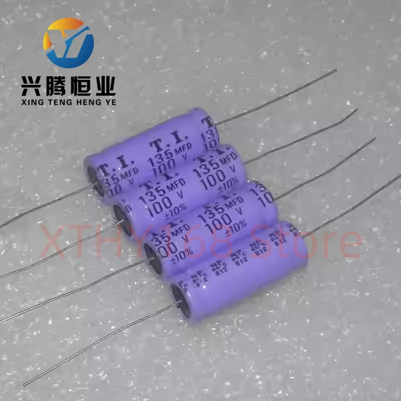 2PCS horizontal NP non-polar axial electrolytic capacitor 100v 135uf 18X43mm