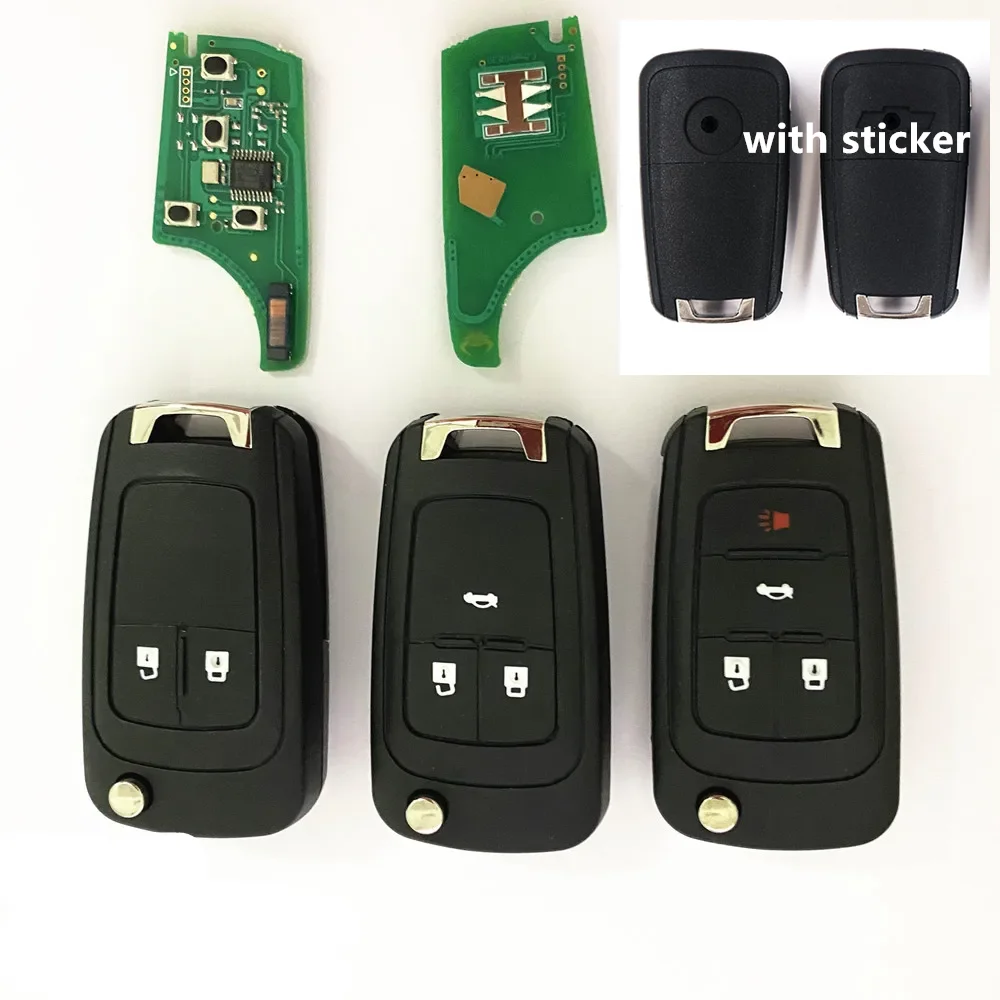 2/3/4 Buttons Car Remote Key 433MHz ID46 Chip For Chevrolet Cruze Sail Orlando Malibu Aveo Spark 