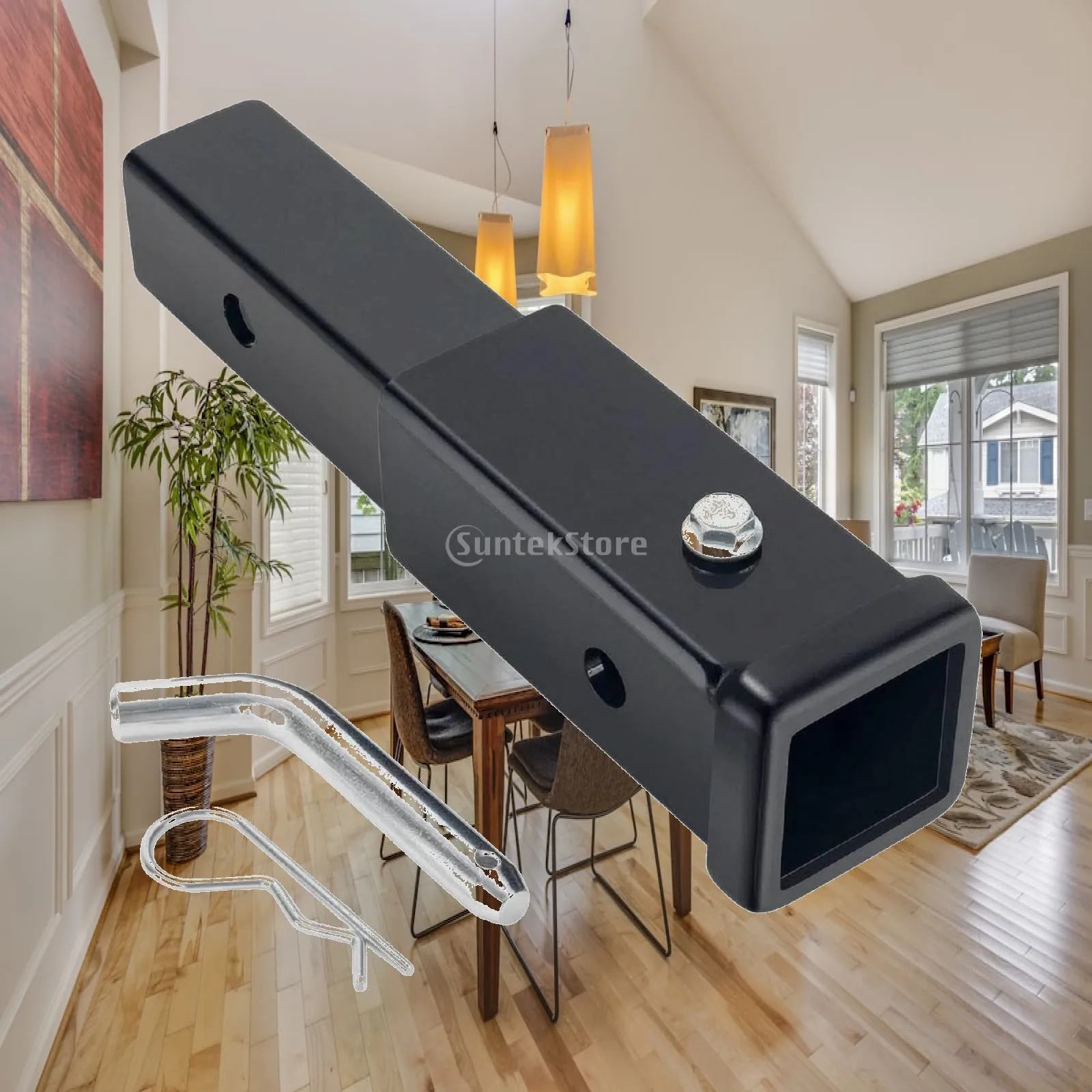 28cm-trailer-hitch-extension-black-carbon-steel-receptor-tube-with-lock-pin-for-truck-suv-towing-setup
