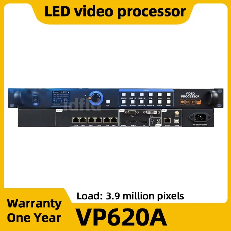 

Светодиодная видеостена HD-VP620A Видеопроцессор Светодиодный дисплей Полноцветный модуль Контроллер светящихся знаков Поддержка входа VGA DP HDMI EXT