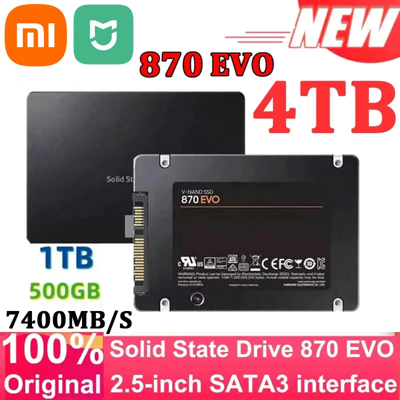 XIAOMI MIJIA Solid State Disk SSD 870 EVO 500G 1TB2TB4TB Internal HDD Hard Drive Sata3 2.5 Inch For Laptop Microcomputer Desktop