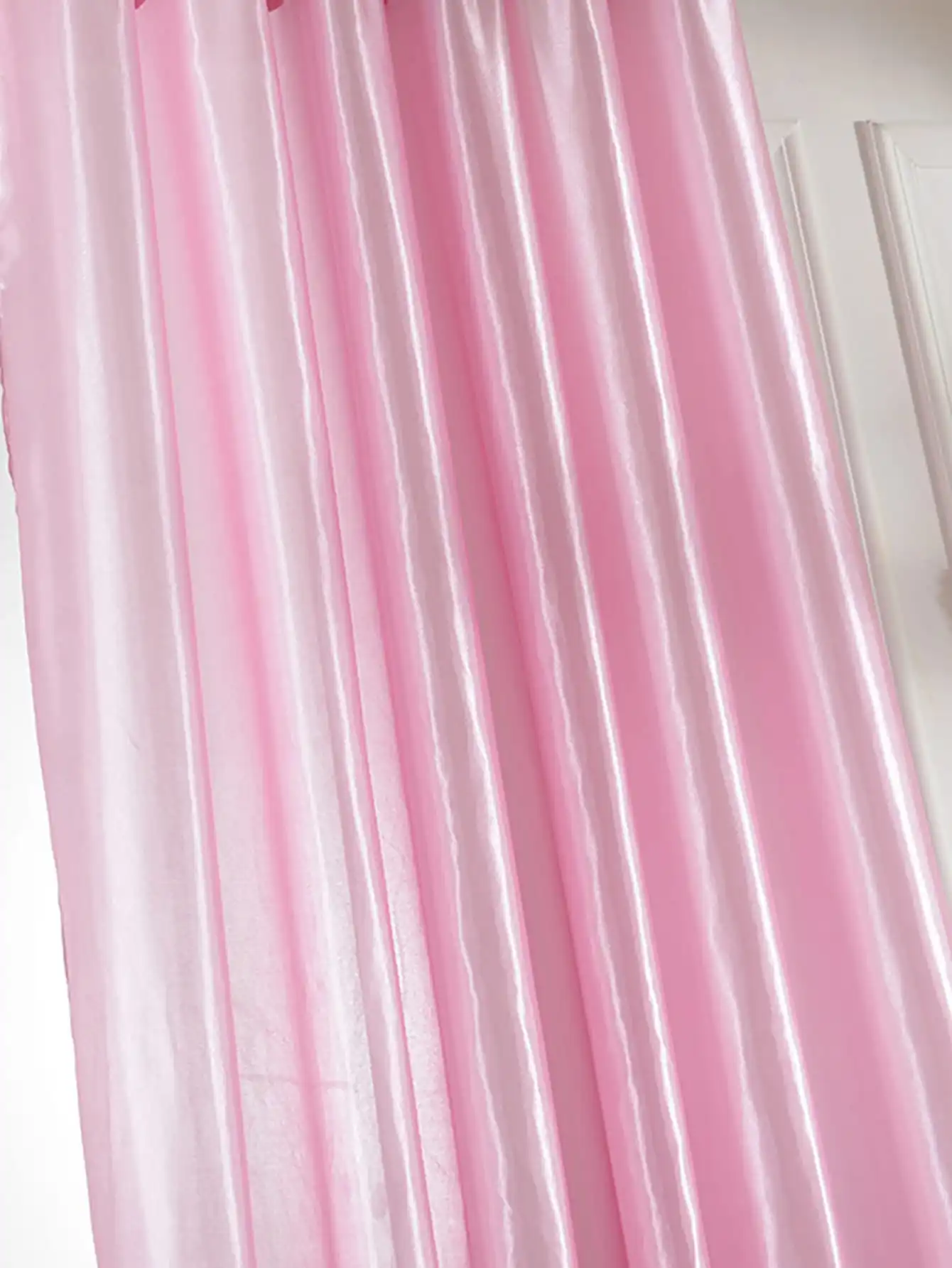 1pc Solid Color Contemporary Simple Sheer Curtain, Lightweight Semi-Transparent Partition Curtain, Curtains for Living Room